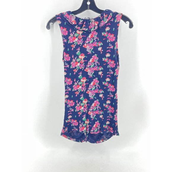 Express Women's Sleeveless Top Blouse Shirt Size SP Ruffled Front Floral Pattern - Picture 5 of 11